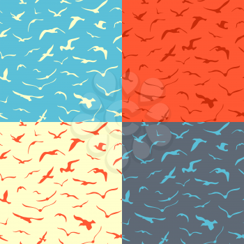 Vector duotone seagulls backgrounds.