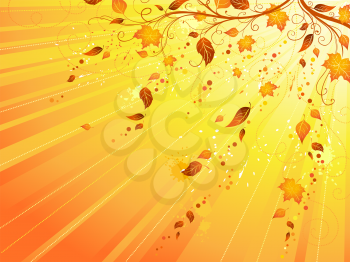 Bright sunny background with leaves. There is place for text.