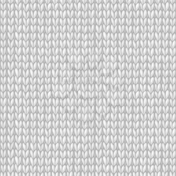 Seamless white knitted pattern. High detailed stitches. Boundless background can be used for web page backgrounds, wallpapers, wrapping papers and invitations.