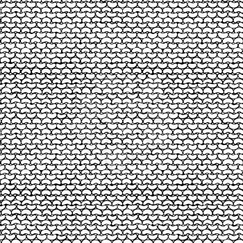 Stockinette stitch, reverse side. Black and white hand-drawn doodles. Boundless background can be used for web page backgrounds, wallpapers, invitations.