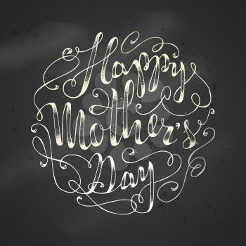 Hand-written lettering. Vector chalk typographical background. 