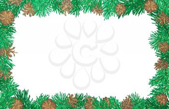 Christmas frame. Vector illustration. There is copy space for your text on white background.