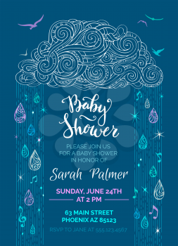 Royalty Free Clipart Image of a Baby Shower Invitation