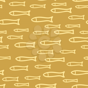 Outlined ocean fish. Boundless background can be used for web page backgrounds, wallpapers, wrapping papers and invitations.