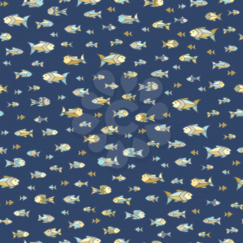 Sardines on dark blue background. Boundless background can be used for web page backgrounds, wallpapers, wrapping papers and invitations.