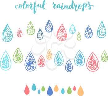 Vector colourful design elements isolated on white background.