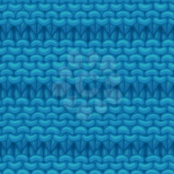 Hand-drawn blue cotton cloth boundless background. High detailed jersey hand-knitted fabric material.