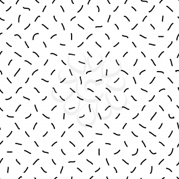 Irregular ink dashes handdrawn seamless pattern. Uneven lines monocolor drawing. Ink pen freehand shapes line art. Monochrome texture. Fabric, textile, wrapping paper, wallpaper minimalistic design