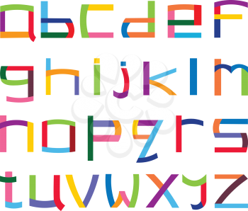 Colorful lower case alphabet set