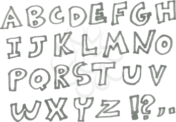 Vector hand drawn marker alphabet