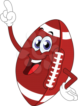 Cartoon American football pointing with his finger