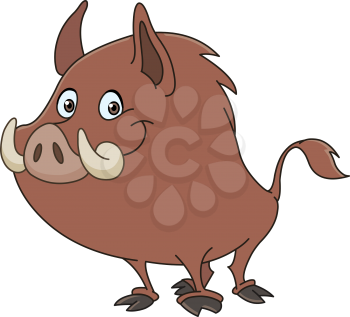 Wild boar or wild pig cartoon