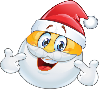 Santa Claus emoji emoticon pointing at himself with both hands. Pick me.