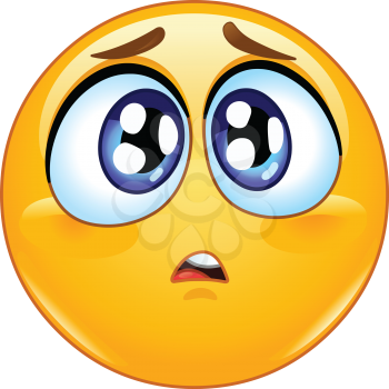 Emoji emoticon with a sad or concerned expression.