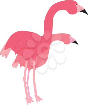 Royalty Free Clipart Image of Flamingoes as the Letter F