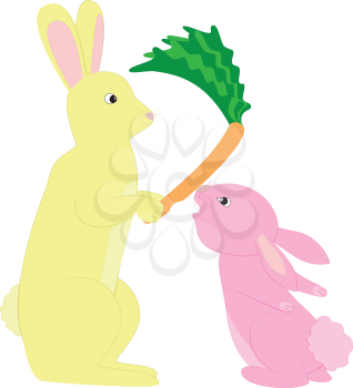 Royalty Free Clipart Image of Rabbits making the letter R