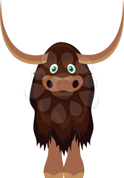 Royalty Free Clipart Image of a Yak making the letter 'Y'