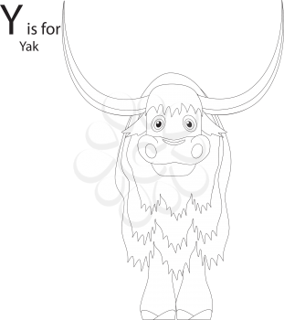 Royalty Free Clipart Image of a yak forming the letter 'Y'
