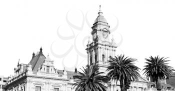 in south africa close up of the blur  city hall of cape town and clear sky