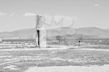  in iran   pasargad the old construction  temple and grave column
