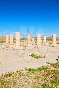 blur  in iran   pasargad the old construction  temple and grave column blur
