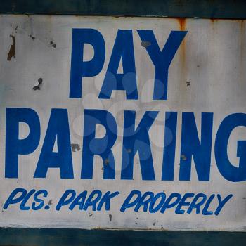 in  philippines old dirty label of parking signal concept 