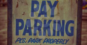 in  philippines old dirty label of parking signal concept 
