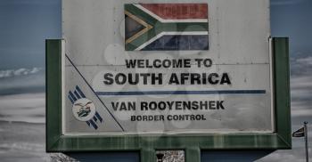in south africa control border signal welcome concept and sky