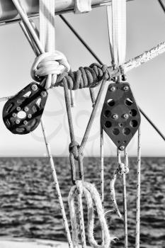 in australian catamaran a old rope  in the sky like abstract concept