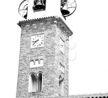 ancien clock tower in italy europe old  stone     and bell