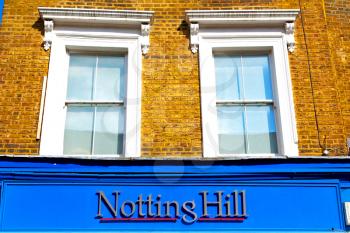 notting hill in london england old suburban and antique    wall door 