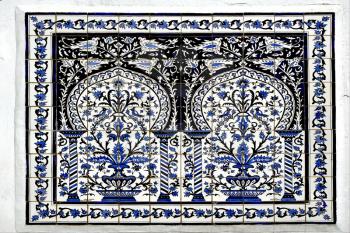 Traditional  blue mosaic piece of  ceramics in  Sidi Bou Said