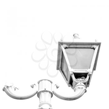  sky and abstract background in oman old streetlamp in the clear