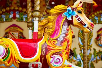 horse     attraction painted carousel leisure for the kids