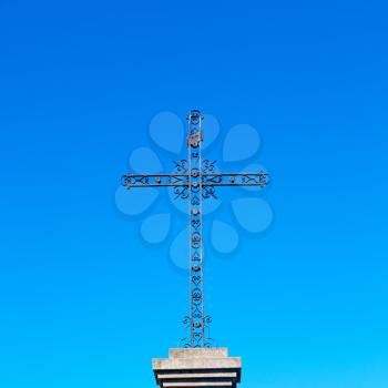 abstract     cross in     italy europe and the sky background