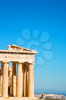 in  greece    the old architecture    and historical place parthenon          athens