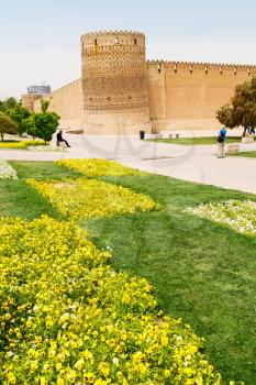 in iran shiraz the old castle   city defensive architecture near a garden

