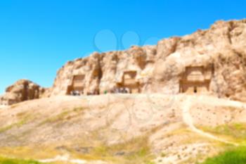 blur in iran near persepolis the old ruins historical destination monuments and ruin

