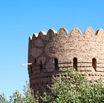 blur in iran shiraz the old castle   city defensive architecture near a garden
