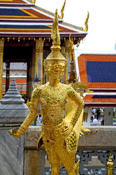 demon in the temple bangkok asia   thailand abstract cross colors step gold wat  palaces  warrior monster