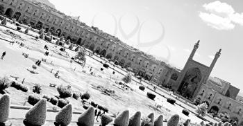 blur in iran   the old square of isfahan prople garden tree heritage tourism and mosque

