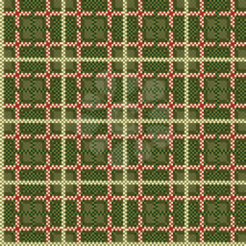 Seamless checkered shades of green vector pattern as a tartan plaid