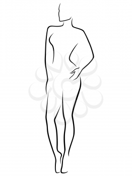 Abstract human slim body laconic vector outline