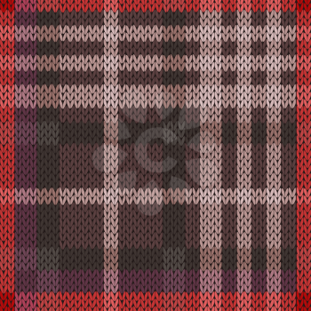 Knitting seamless vector pattern with perpendicular lines as a knitted fabric texture in various muted colors