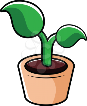 Royalty Free Clipart Image of a Potted Plant