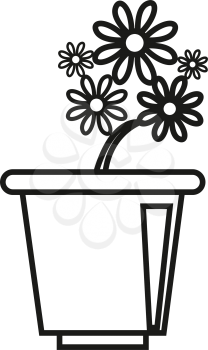 Thin line flower icon vector