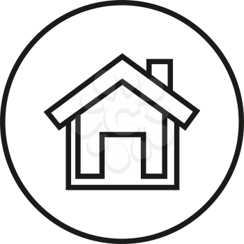 Simple thin line house sign icon vector