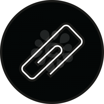 Simple flat black paperclip icon vector