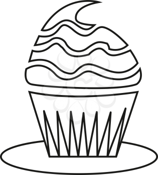 Simple thin line cupcake icon vector