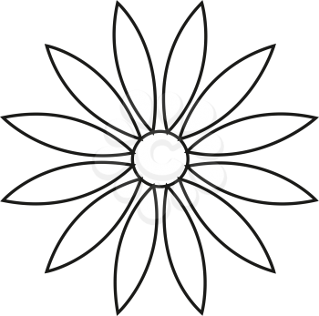 Simple thin line flower petals icon vector